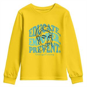 Sexual Assault Awareness Prevention Youth Sweatshirt Educate Empower Prevent Women's Right TS14 Daisy Print Your Wear