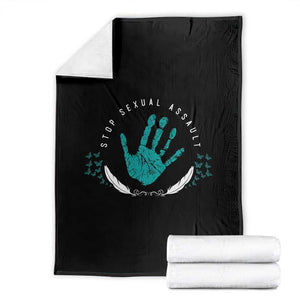 Stop Sexual Assault Awareness Survivor Throw Blanket TS14 Black Print Your Wear
