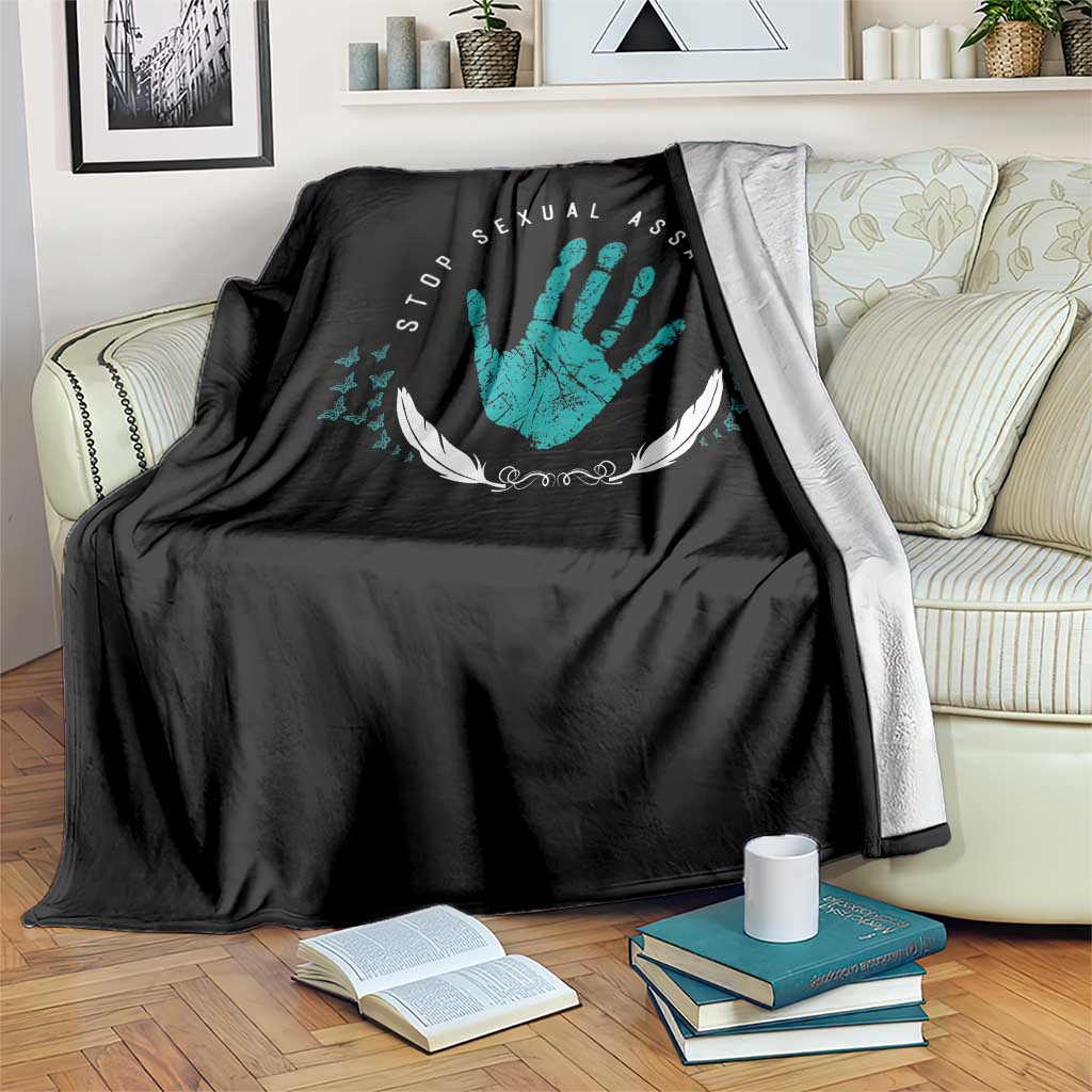 Stop Sexual Assault Awareness Survivor Throw Blanket TS14 Print Your Wear