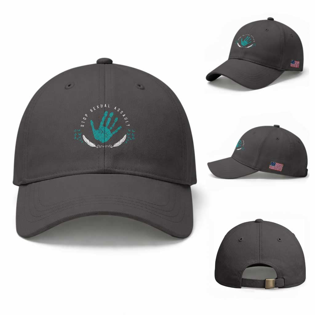 Stop Sexual Assault Awareness Survivor Baseball Cap TS14 Baseball Cap Universal Fit Dark Gray Print Your Wear