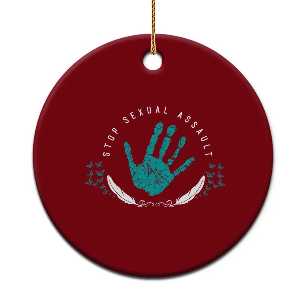 Stop Sexual Assault Awareness Survivor Ceramic Ornament TS14 1pc Red Print Your Wear