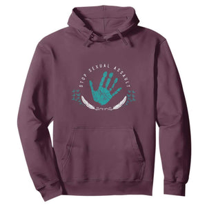 Stop Sexual Assault Awareness Survivor Hoodie TS14 Maroon Print Your Wear