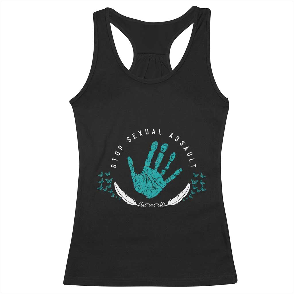 Stop Sexual Assault Awareness Survivor Racerback Tank Top TS14 Black Print Your Wear