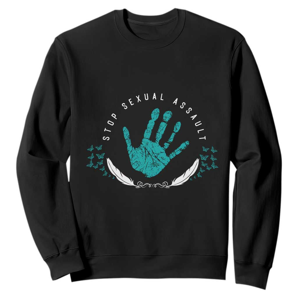 Stop Sexual Assault Awareness Survivor Sweatshirt TS14 Black Print Your Wear