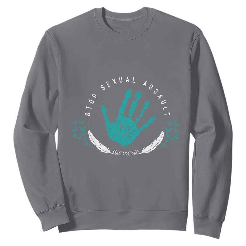 Stop Sexual Assault Awareness Survivor Sweatshirt TS14 Charcoal Print Your Wear