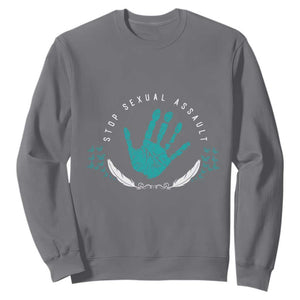 Stop Sexual Assault Awareness Survivor Sweatshirt TS14 Charcoal Print Your Wear