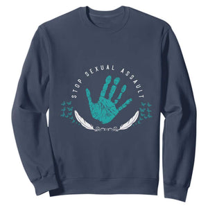 Stop Sexual Assault Awareness Survivor Sweatshirt TS14 Navy Print Your Wear