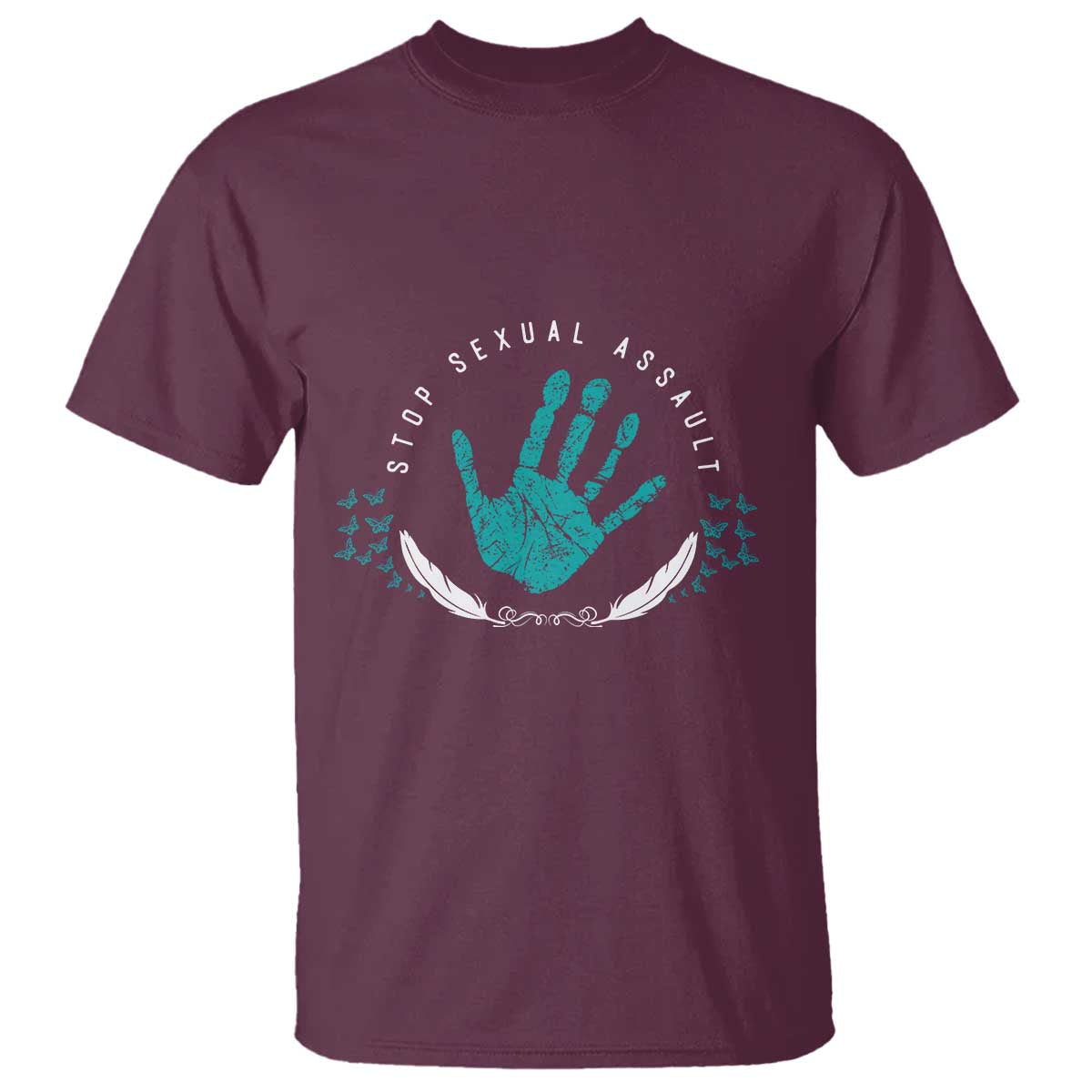 Stop Sexual Assault Awareness Survivor T Shirt TS14 Maroon Print Your Wear