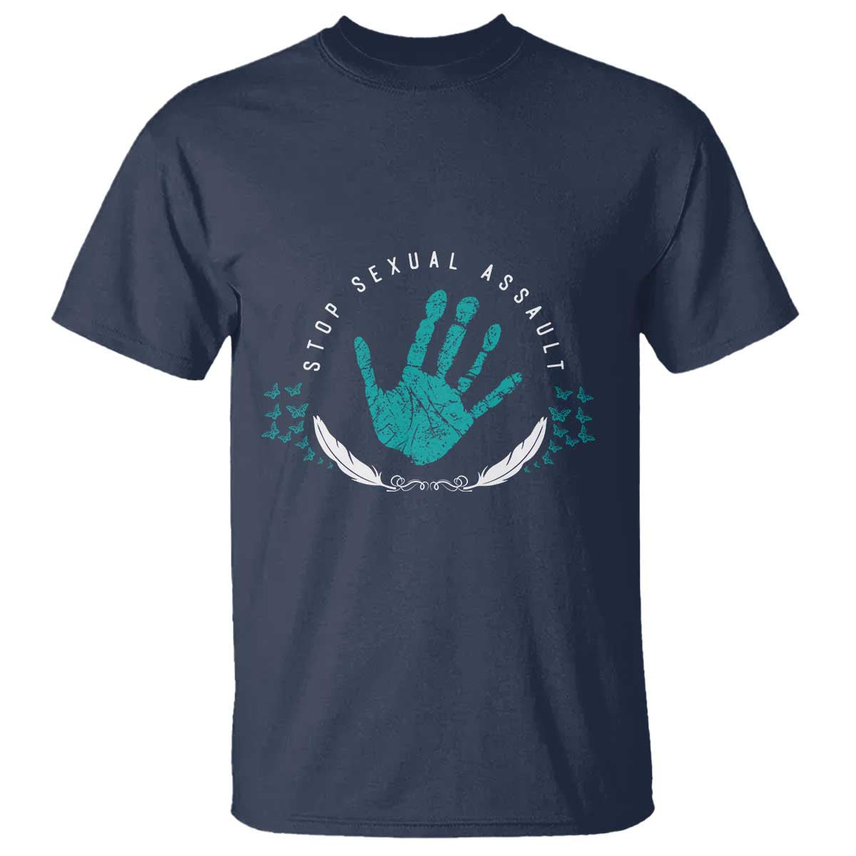 Stop Sexual Assault Awareness Survivor T Shirt TS14 Navy Print Your Wear