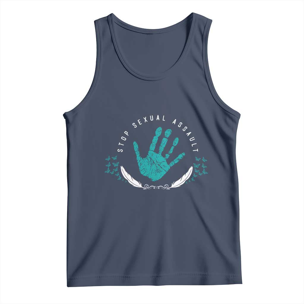 Stop Sexual Assault Awareness Survivor Tank Top TS14 Navy Print Your Wear