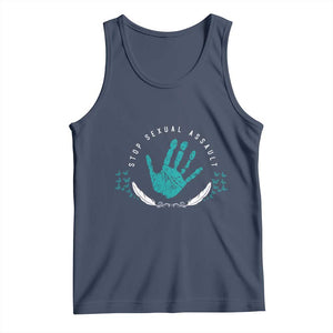 Stop Sexual Assault Awareness Survivor Tank Top TS14 Navy Print Your Wear