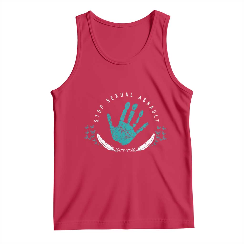 Stop Sexual Assault Awareness Survivor Tank Top TS14 Red Print Your Wear