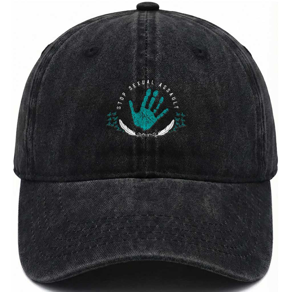 Stop Sexual Assault Awareness Survivor Washed Cotton Baseball Cap TS14 Print Your Wear