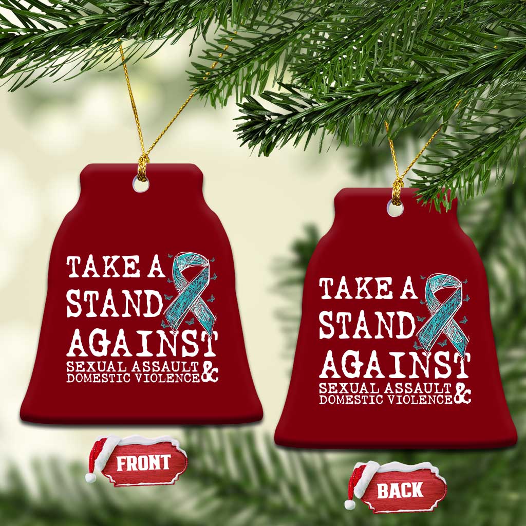 Sexual Assault Awareness Month Ceramic Ornament Stand Against Sexual Assault & Domestic Violence TS14 Print Your Wear