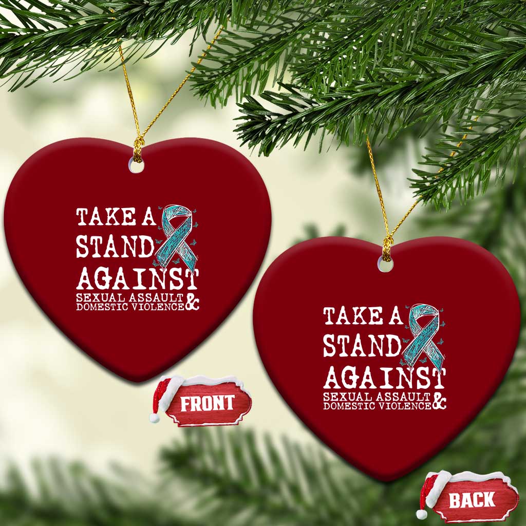 Sexual Assault Awareness Month Ceramic Ornament Stand Against Sexual Assault & Domestic Violence TS14 Print Your Wear