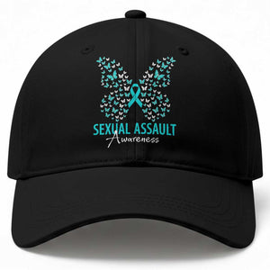 Sexual Assault Awareness Butterfly Ribbon Baseball Cap TS14 Print Your Wear