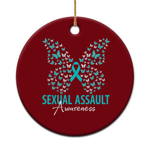 Sexual Assault Awareness Butterfly Ribbon Ceramic Ornament TS14 1pc Red Print Your Wear