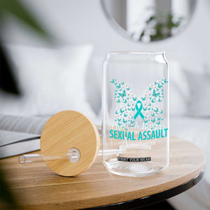 Sexual Assault Awareness Butterfly Ribbon Glass Can TS14 Print Your Wear