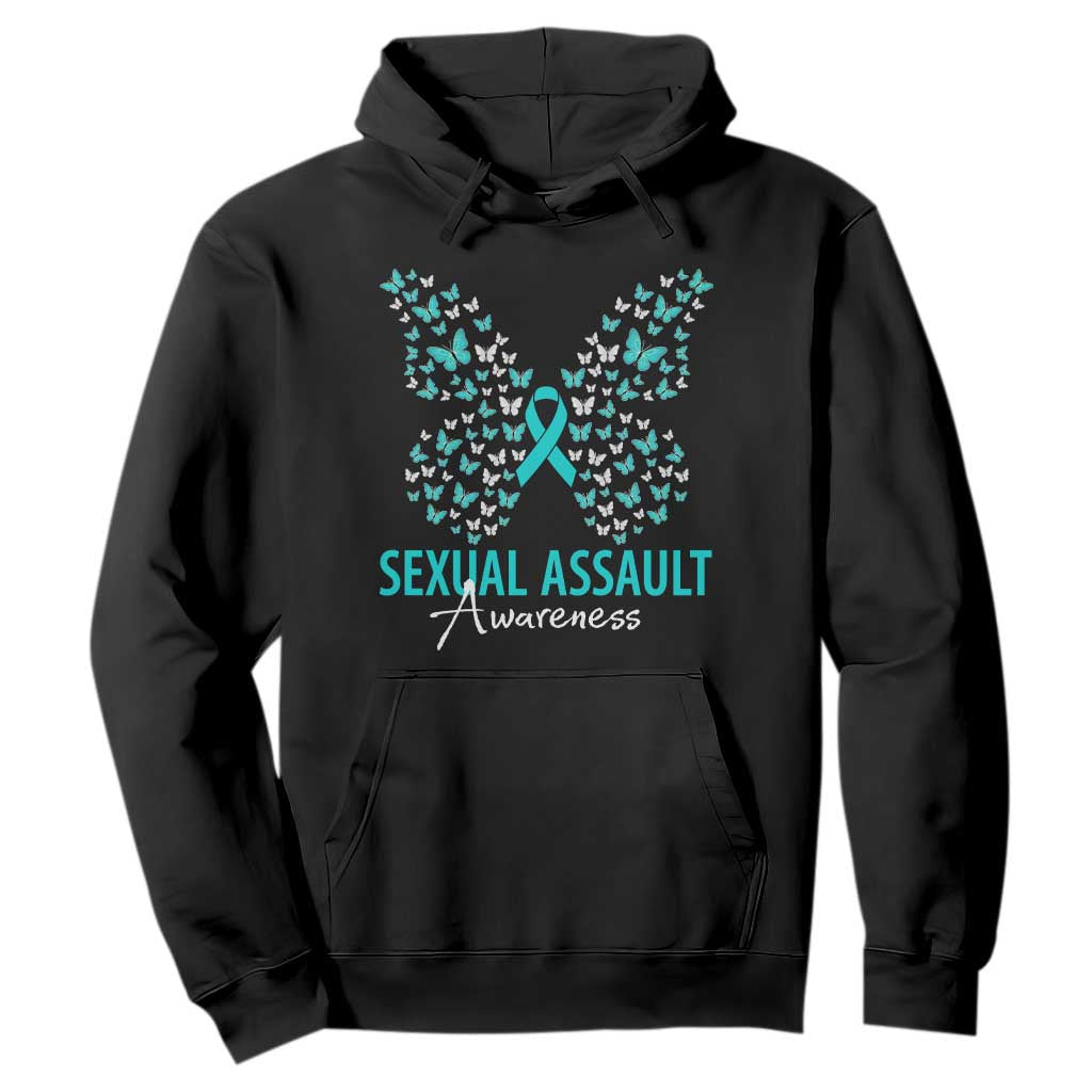 Sexual Assault Awareness Butterfly Ribbon Hoodie TS14 Black Print Your Wear
