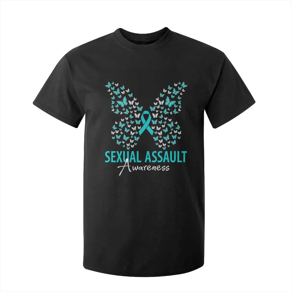 Sexual Assault Awareness Butterfly Ribbon T Shirt For Kid TS14 Black Print Your Wear