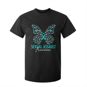 Sexual Assault Awareness Butterfly Ribbon T Shirt For Kid TS14 Black Print Your Wear