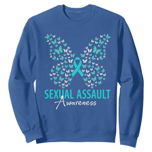Sexual Assault Awareness Butterfly Ribbon Sweatshirt TS14 Royal Blue Print Your Wear