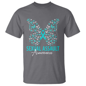 Sexual Assault Awareness Butterfly Ribbon T Shirt TS14 Charcoal Print Your Wear