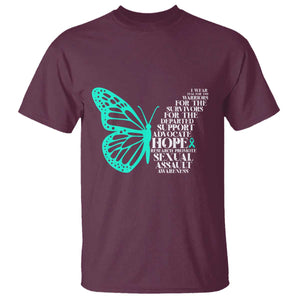 I Wear Teal For Sexual Assault Awareness T Shirt TS14 Maroon Print Your Wear
