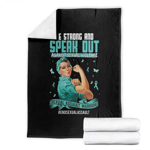 Sexual Assault Awareness Throw Blanket Be Strong And Speak Out Against Sexual Violence TS14 Black Print Your Wear
