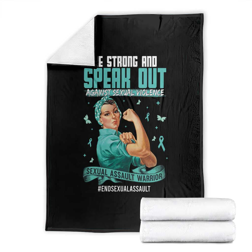 Sexual Assault Awareness Throw Blanket Be Strong And Speak Out Against Sexual Violence TS14 Black Print Your Wear