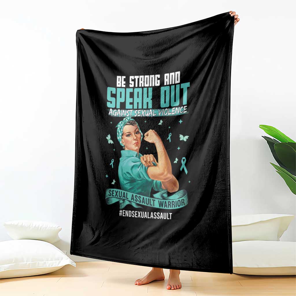 Sexual Assault Awareness Throw Blanket Be Strong And Speak Out Against Sexual Violence TS14 Print Your Wear