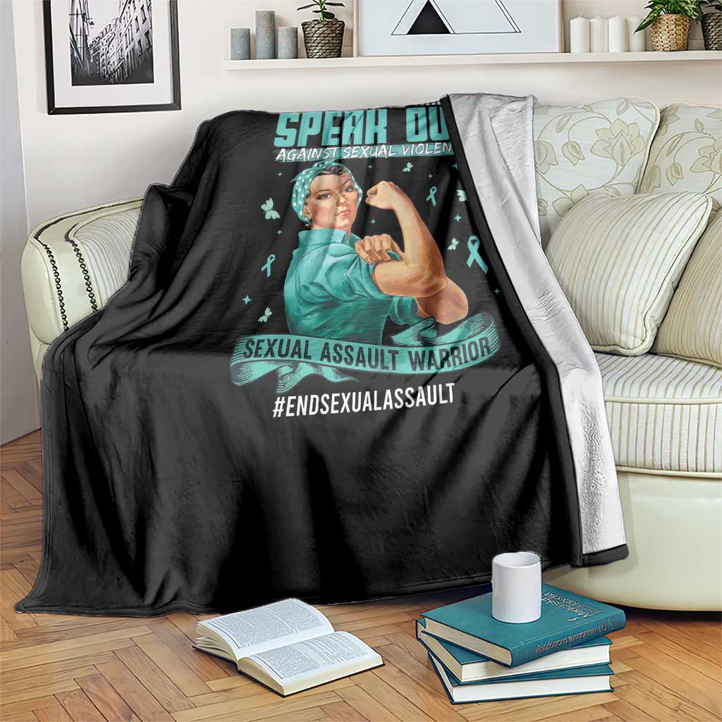 Sexual Assault Awareness Throw Blanket Be Strong And Speak Out Against Sexual Violence TS14 Print Your Wear