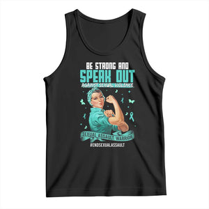 Sexual Assault Awareness Tank Top Be Strong And Speak Out Against Sexual Violence TS14 Black Print Your Wear