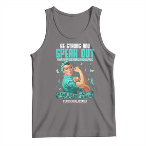 Sexual Assault Awareness Tank Top Be Strong And Speak Out Against Sexual Violence TS14 Deep Heather Print Your Wear