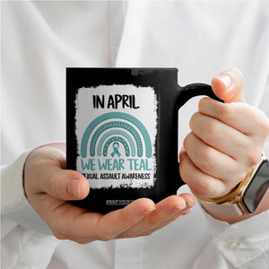 Sexual Assault Awareness Coffee Mug In April We Wear Teal Ribbon TS14 Print Your Wear