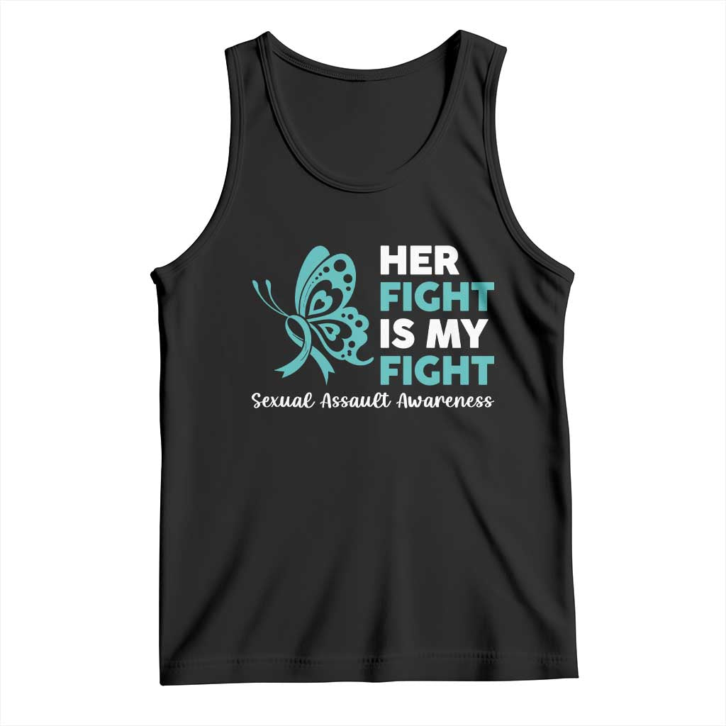 Sexual Assault Awareness Tank Top Her Fight is My Fight TS14 Black Print Your Wear
