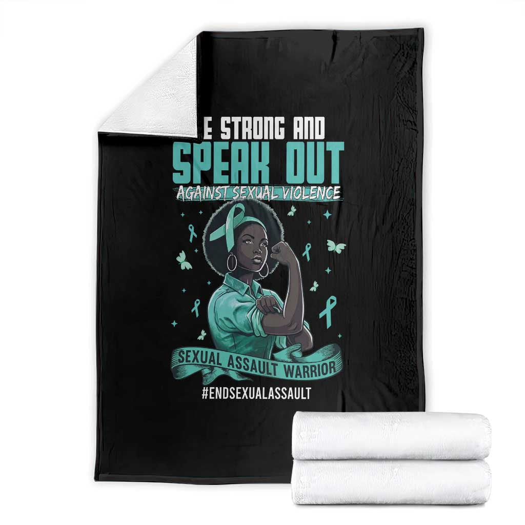 Sexual Assault Awareness Throw Blanket Support African Women Stop Sexual Abuse Awareness TS14 Black Print Your Wear