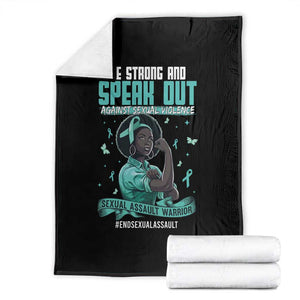Sexual Assault Awareness Throw Blanket Support African Women Stop Sexual Abuse Awareness TS14 Black Print Your Wear