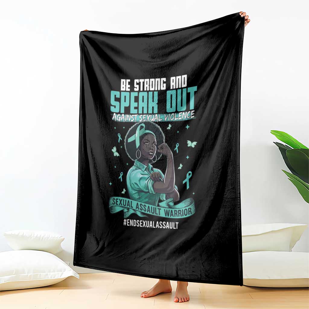 Sexual Assault Awareness Throw Blanket Support African Women Stop Sexual Abuse Awareness TS14 Print Your Wear
