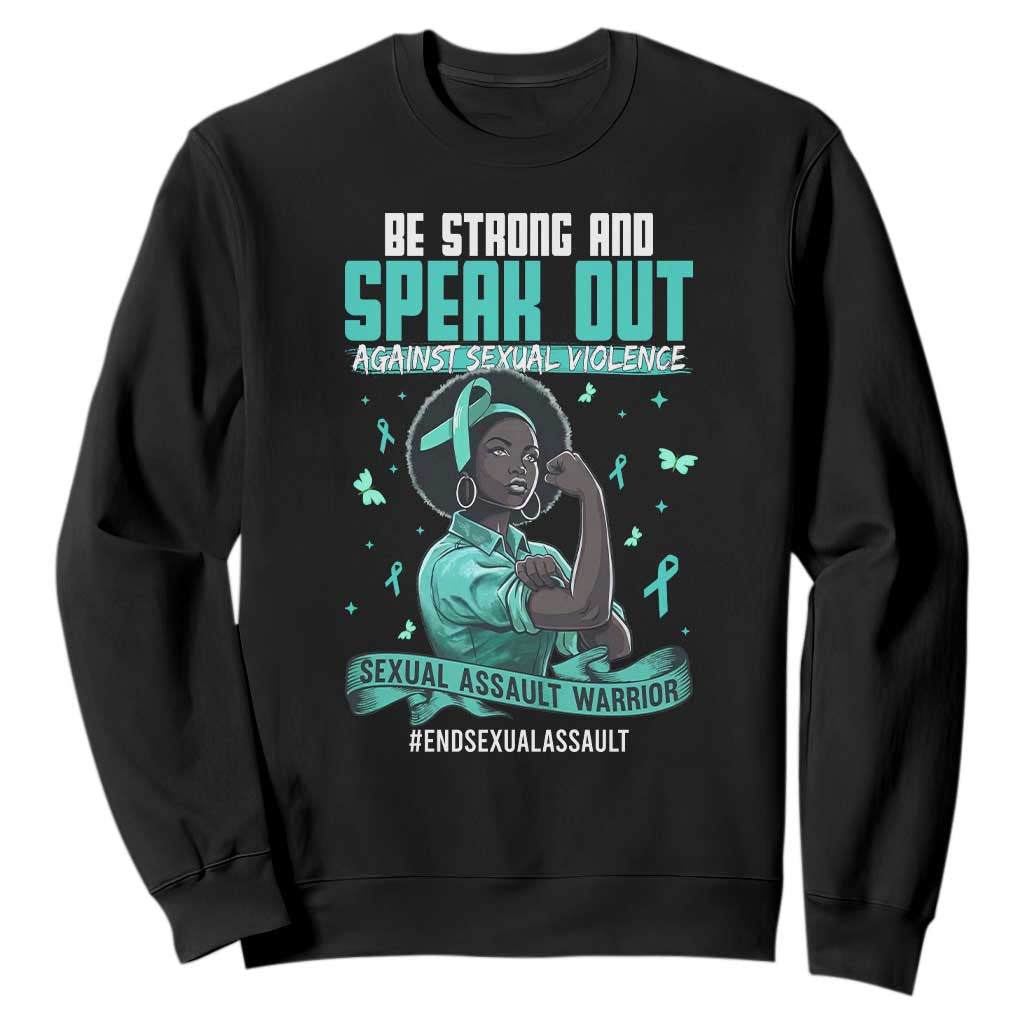 Sexual Assault Awareness Sweatshirt Support African Women Stop Sexual Abuse Awareness TS14 Black Print Your Wear
