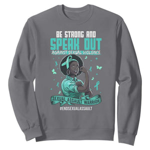 Sexual Assault Awareness Sweatshirt Support African Women Stop Sexual Abuse Awareness TS14 Charcoal Print Your Wear