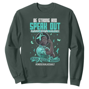 Sexual Assault Awareness Sweatshirt Support African Women Stop Sexual Abuse Awareness TS14 Dark Forest Green Print Your Wear