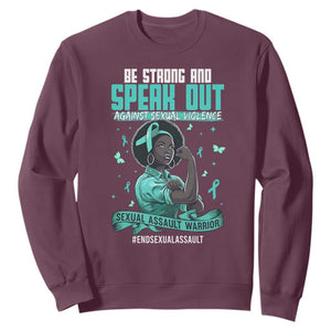 Sexual Assault Awareness Sweatshirt Support African Women Stop Sexual Abuse Awareness TS14 Maroon Print Your Wear