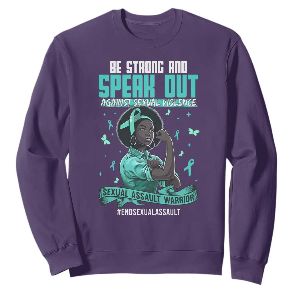 Sexual Assault Awareness Sweatshirt Support African Women Stop Sexual Abuse Awareness TS14 Purple Print Your Wear