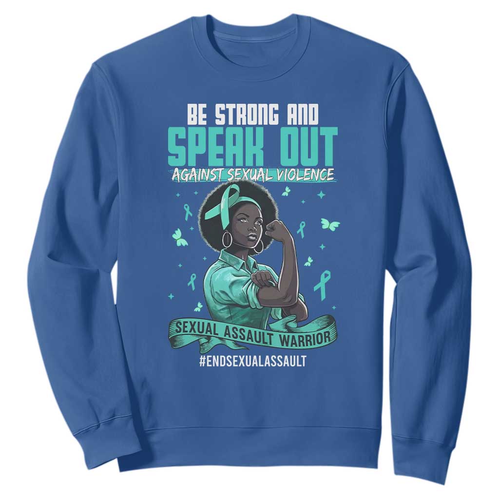 Sexual Assault Awareness Sweatshirt Support African Women Stop Sexual Abuse Awareness TS14 Royal Blue Print Your Wear