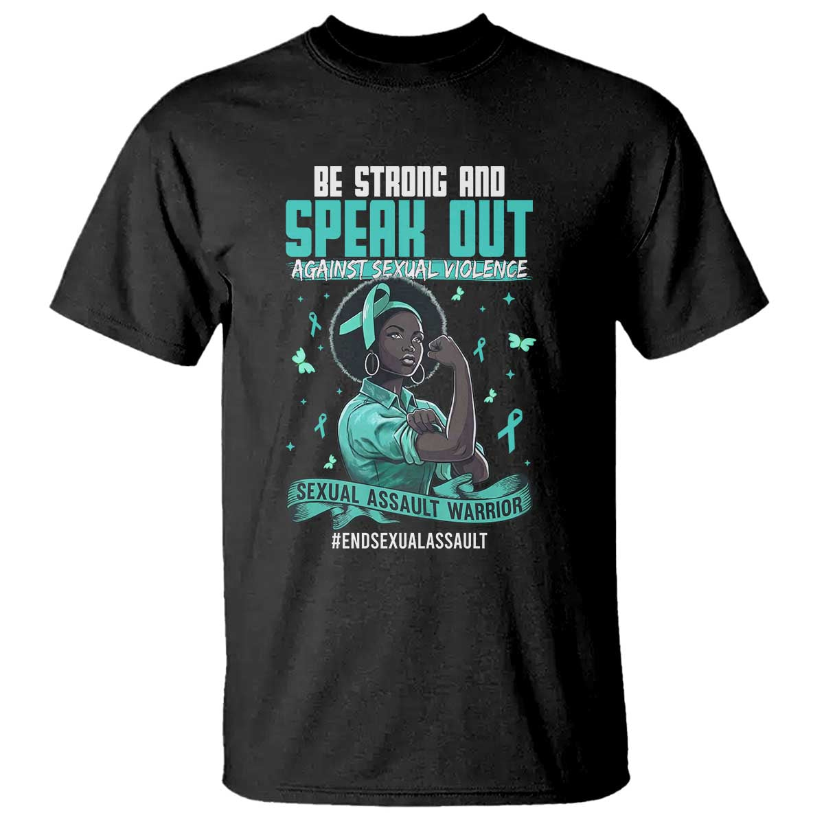 Sexual Assault Awareness T Shirt Support African Women Stop Sexual Abuse Awareness TS14 Black Print Your Wear