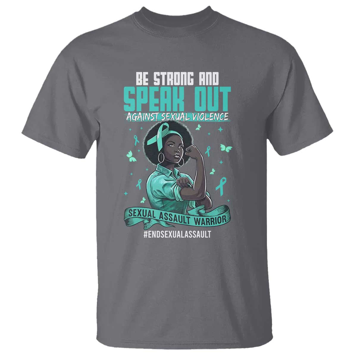 Sexual Assault Awareness T Shirt Support African Women Stop Sexual Abuse Awareness TS14 Charcoal Print Your Wear