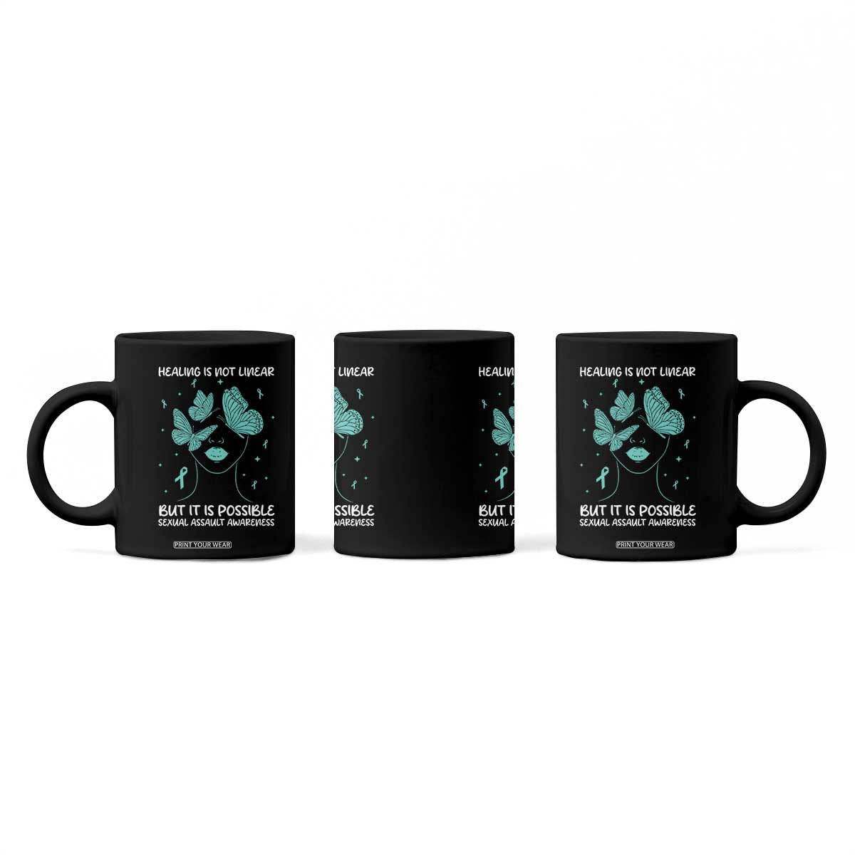 Sexual Assault Awareness Coffee Mug Healing Is Not Linear But It Is Possible TS14 Print Your Wear