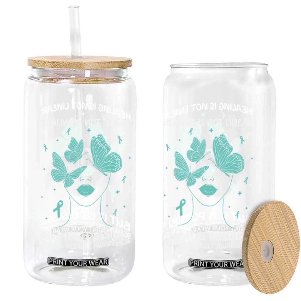 Sexual Assault Awareness Glass Can Healing Is Not Linear But It Is Possible TS14 Print Your Wear