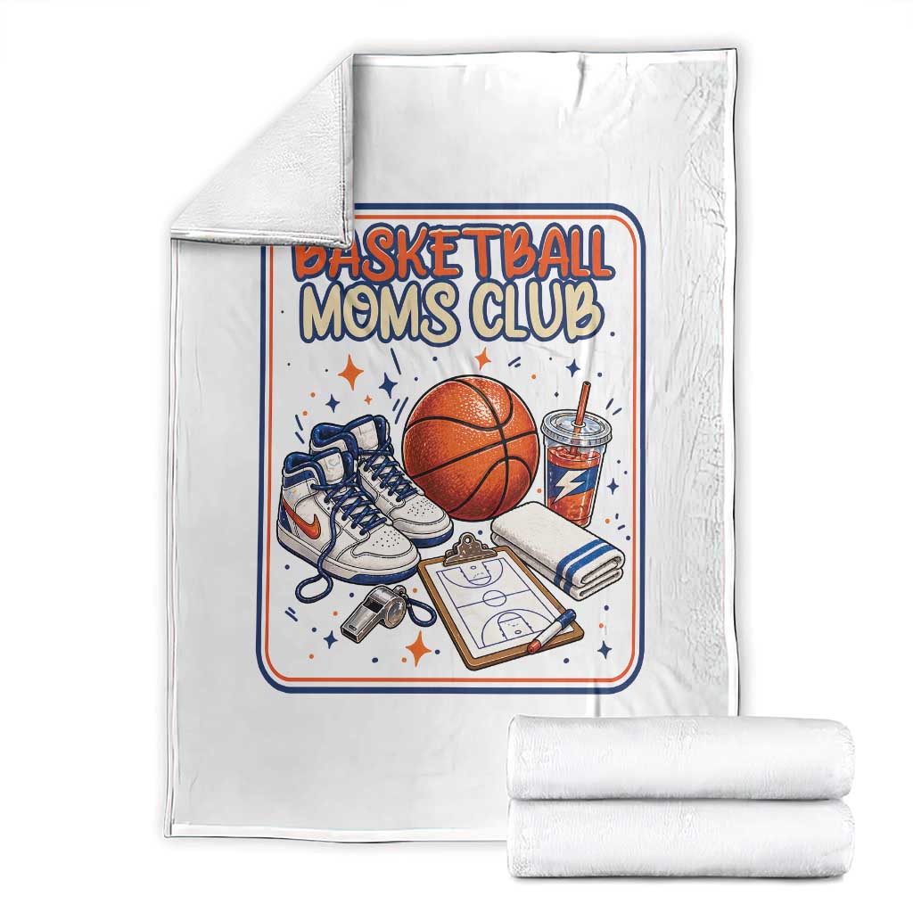 Basketball Moms Club Throw Blanket Funny Mother’s Day Gift TS14 White Print Your Wear